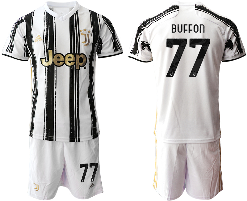 Men 2020-2021 club Juventus home #77 white black Soccer Jerseys